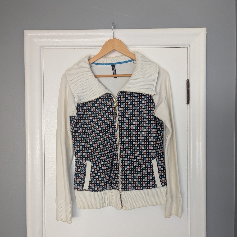 Gentle Fawn Knit Colour Blocked Zip Up Sweater/Jacket - Size Medium